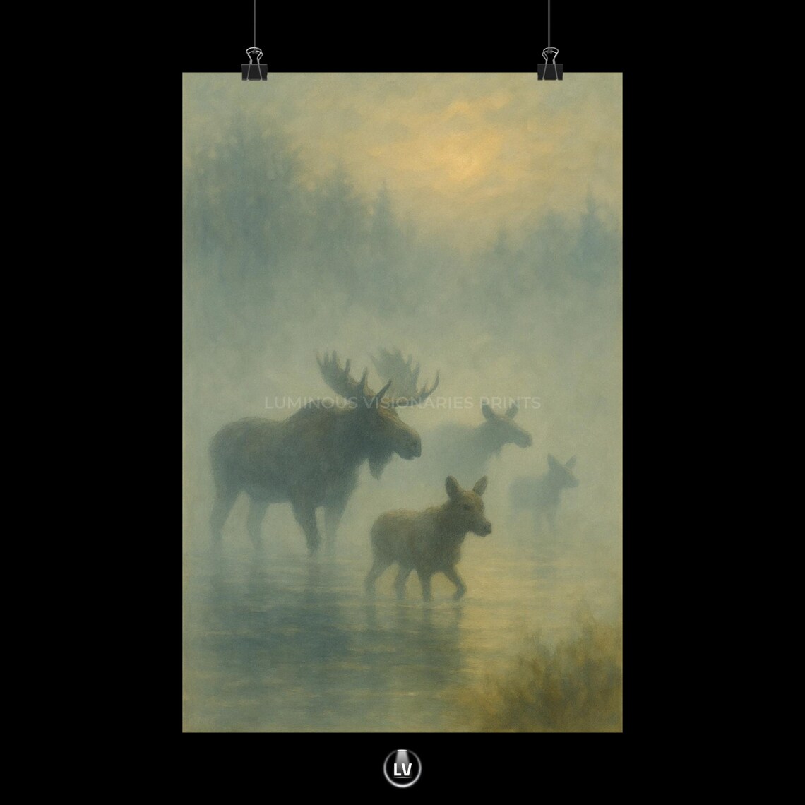 Tranquil Moose Poster, Wildlife Home Decor Gift