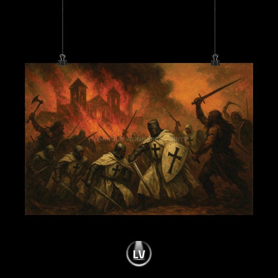 Epic Medieval Battle, Dark Art Decor