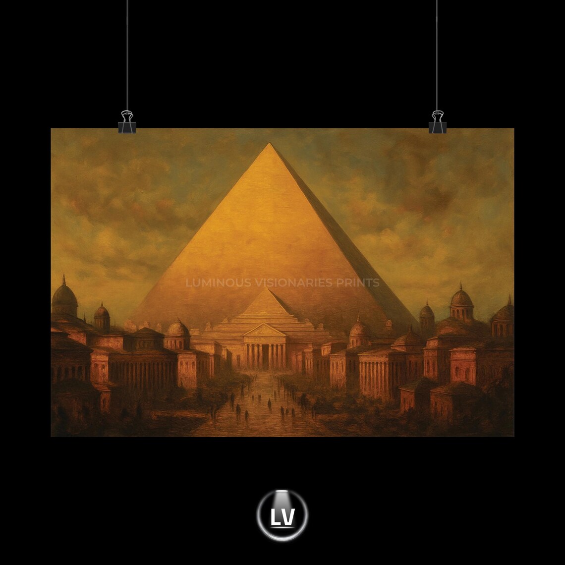 Egyptian Pyramid Vintage Style Poster Print