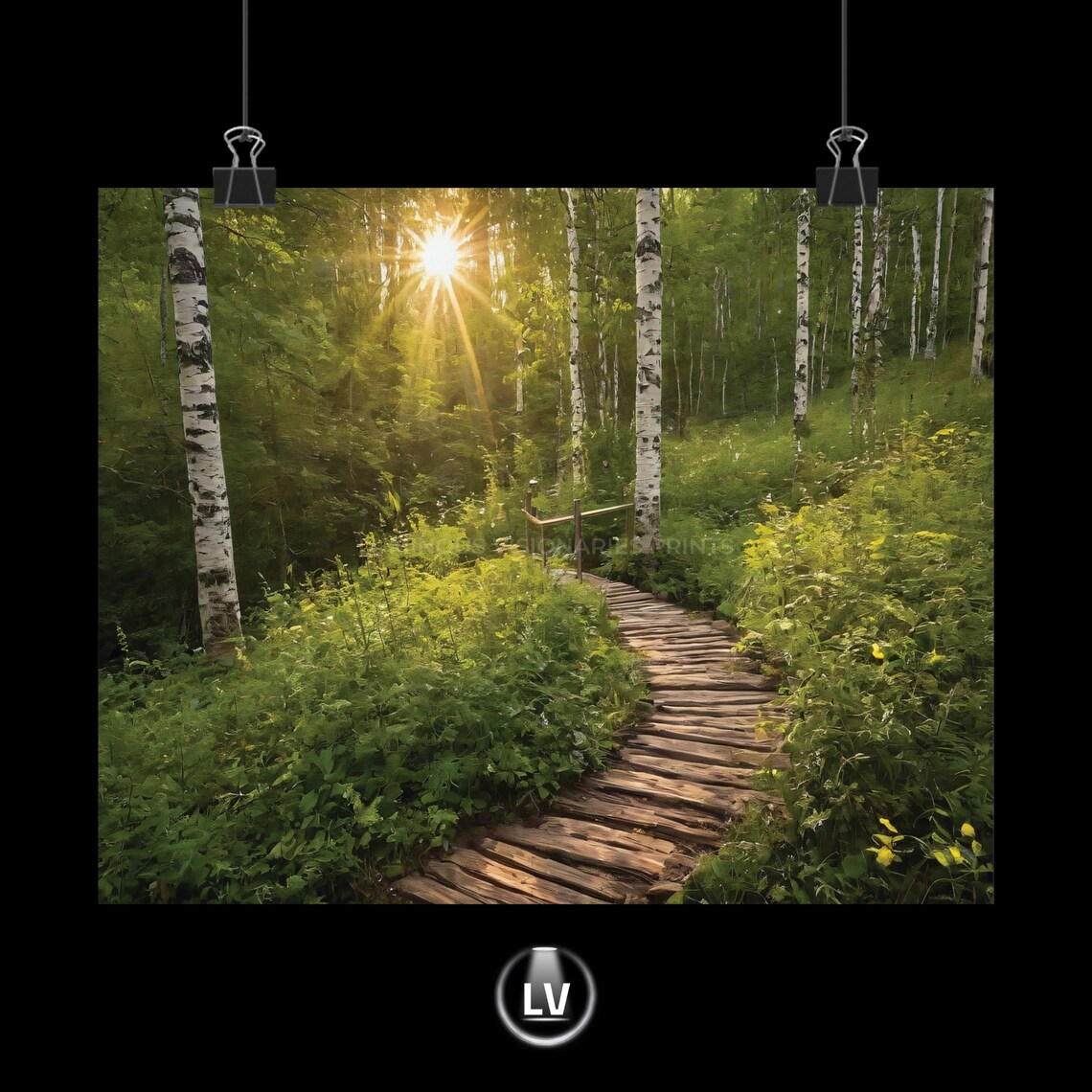 Serene Forest Path Art Print, Nature Decor