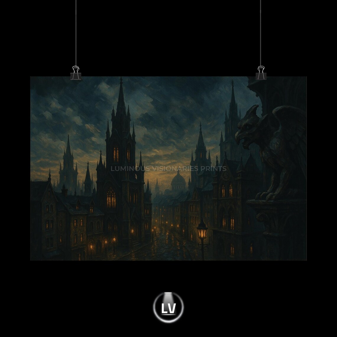 Mysterious Gothic Haunted House Poster Print