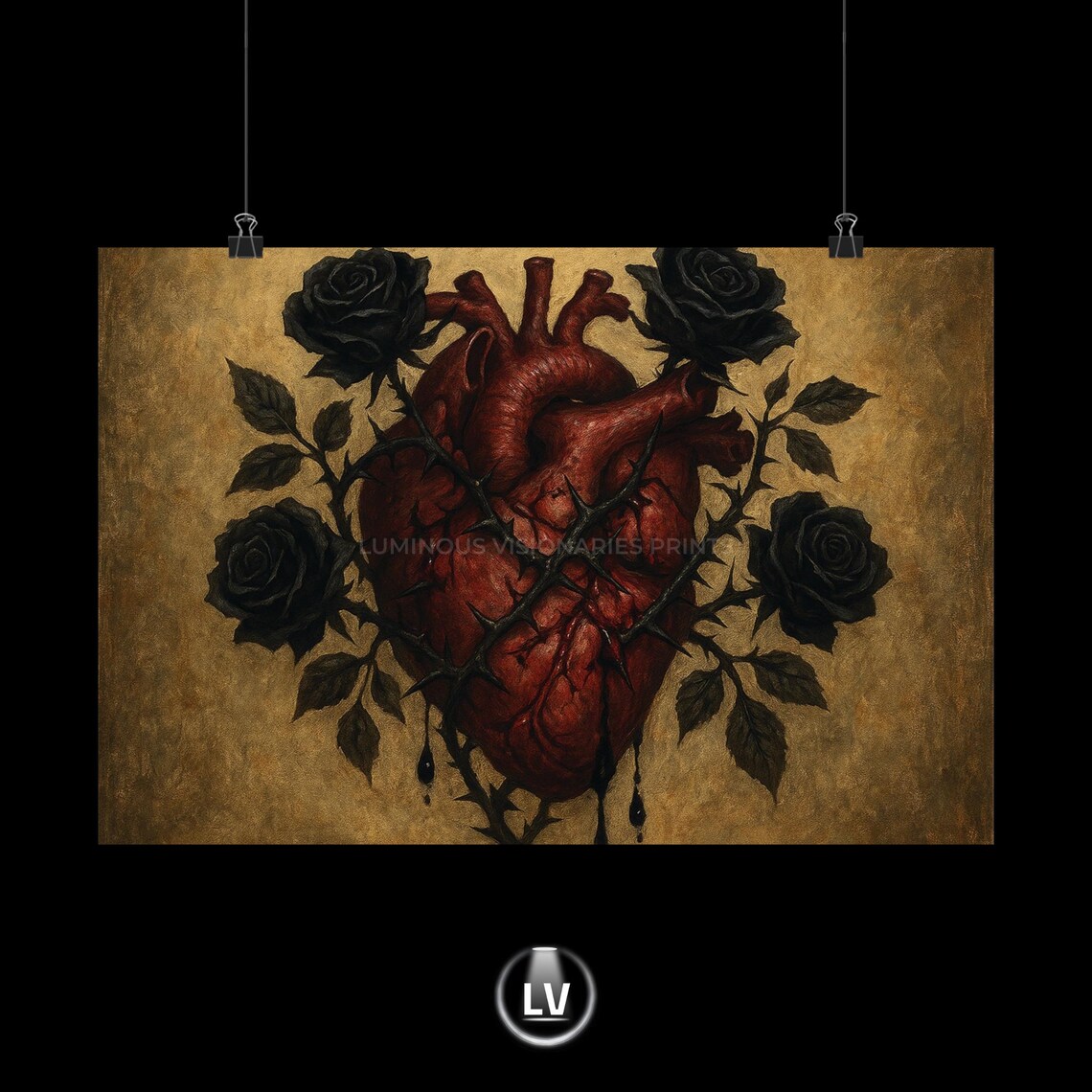Heartthemed Gothic Wall Decor, Art Poster
