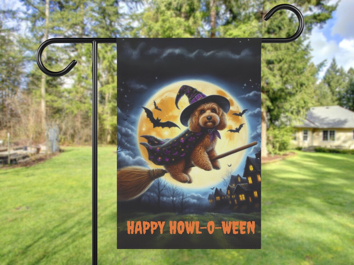 Fall Halloween Cavapoo, Witch Garden Doodle Dog