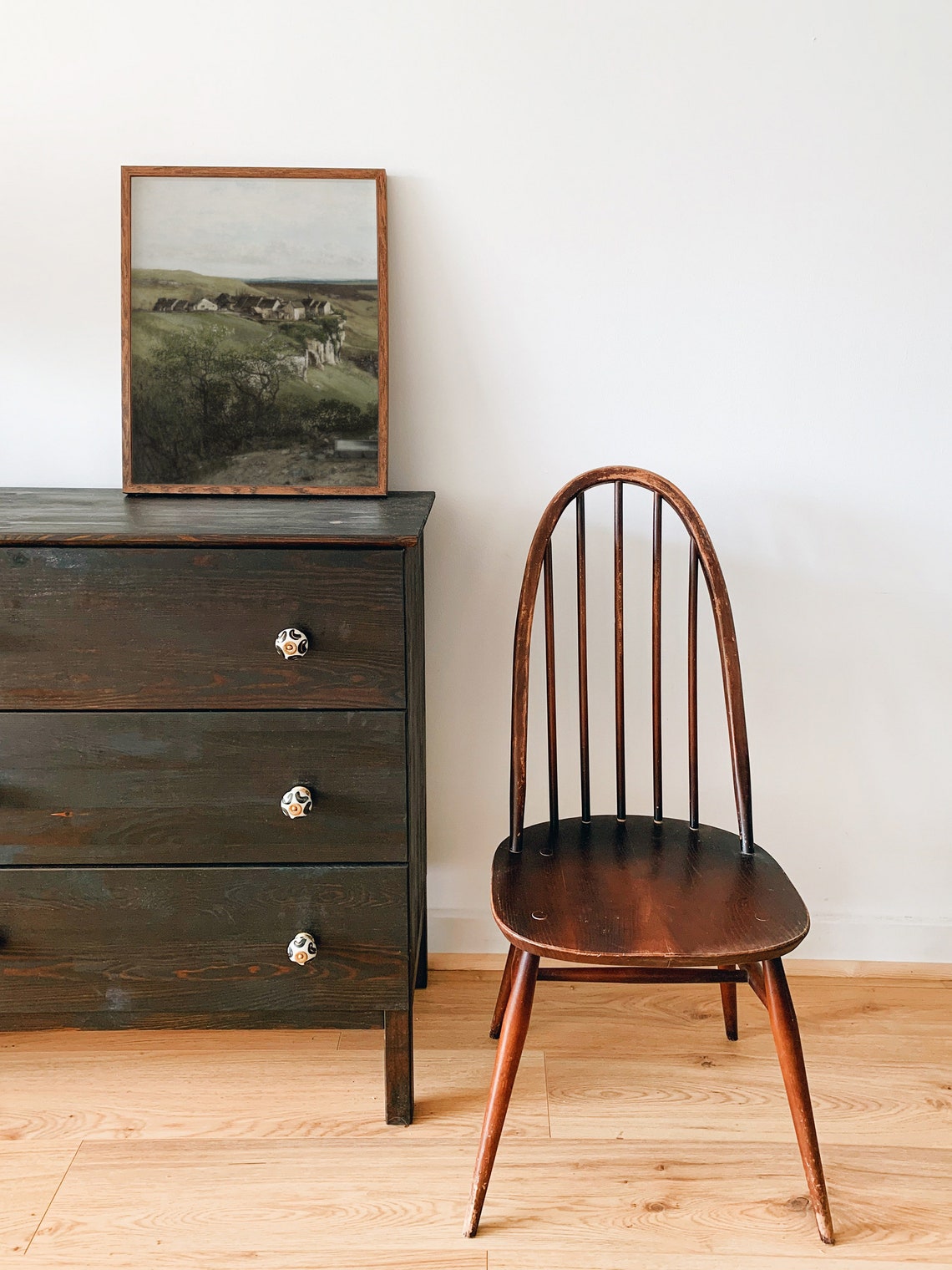 Vintage Painting Village Art Print Landscape Painting Landscape Print Landscape Art Oil Painting Vintage French Country Wall Decor - Image 2