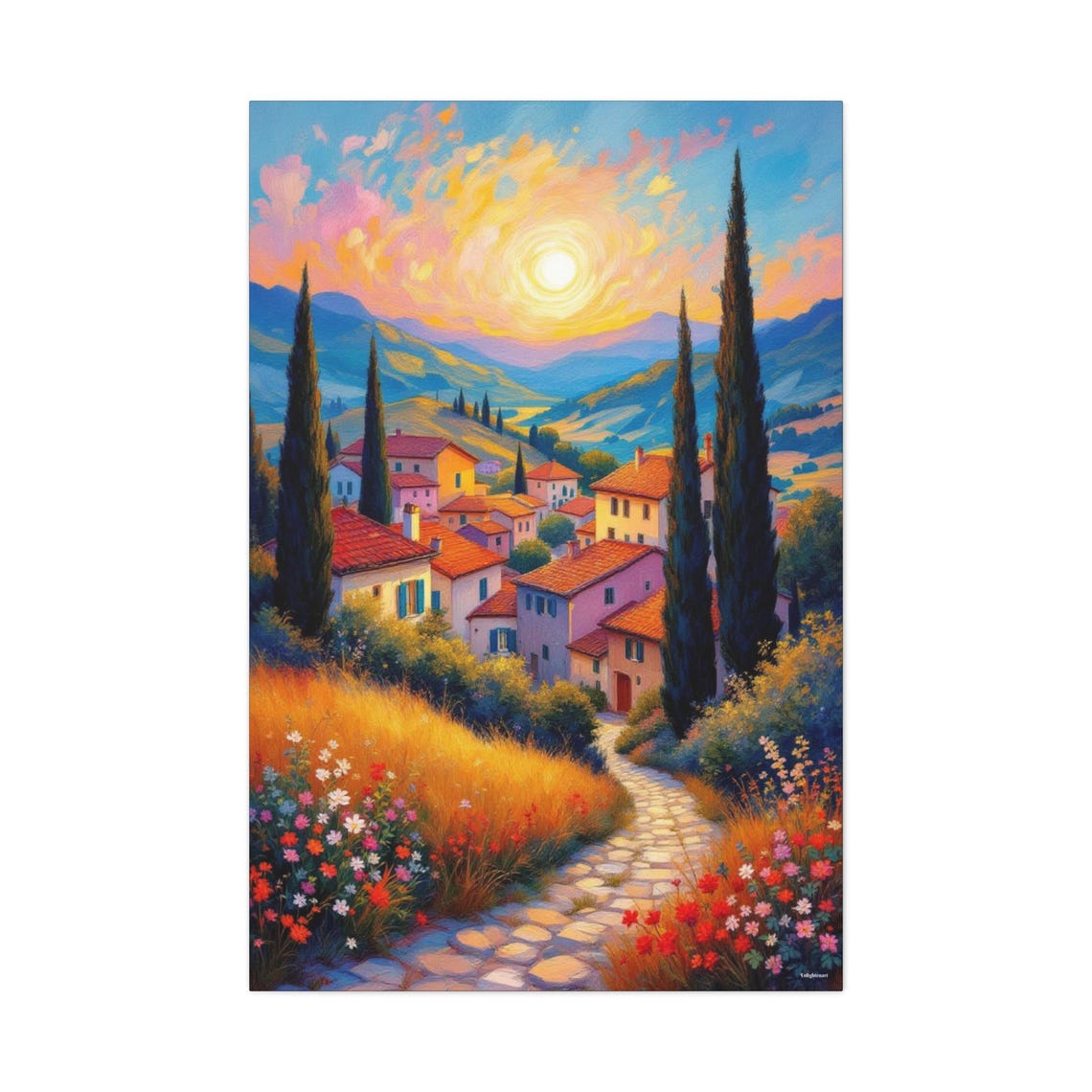 Italian Village Scene, Modern Art Print - Image 3