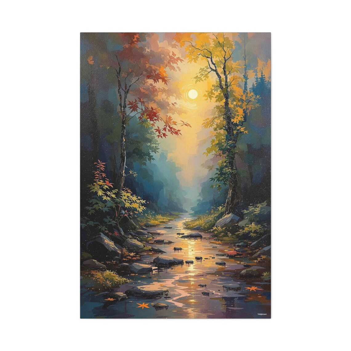 Vibrant Stream Sunrise Landscape Art Print - Image 3