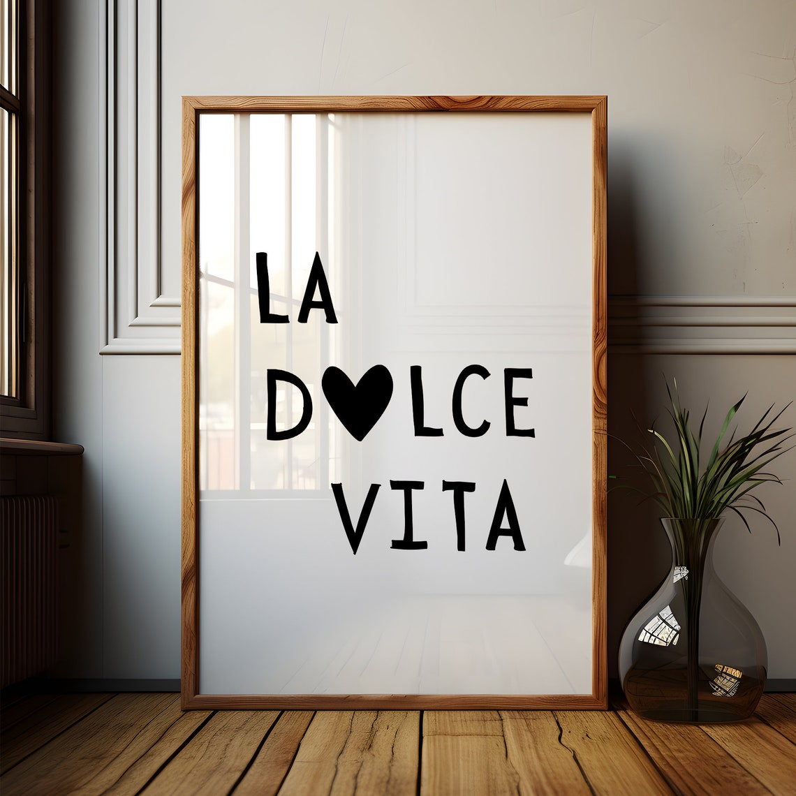 La Dolce Vita Heart Typography Poster for Italian Kitchen Wall Decor - Image 2