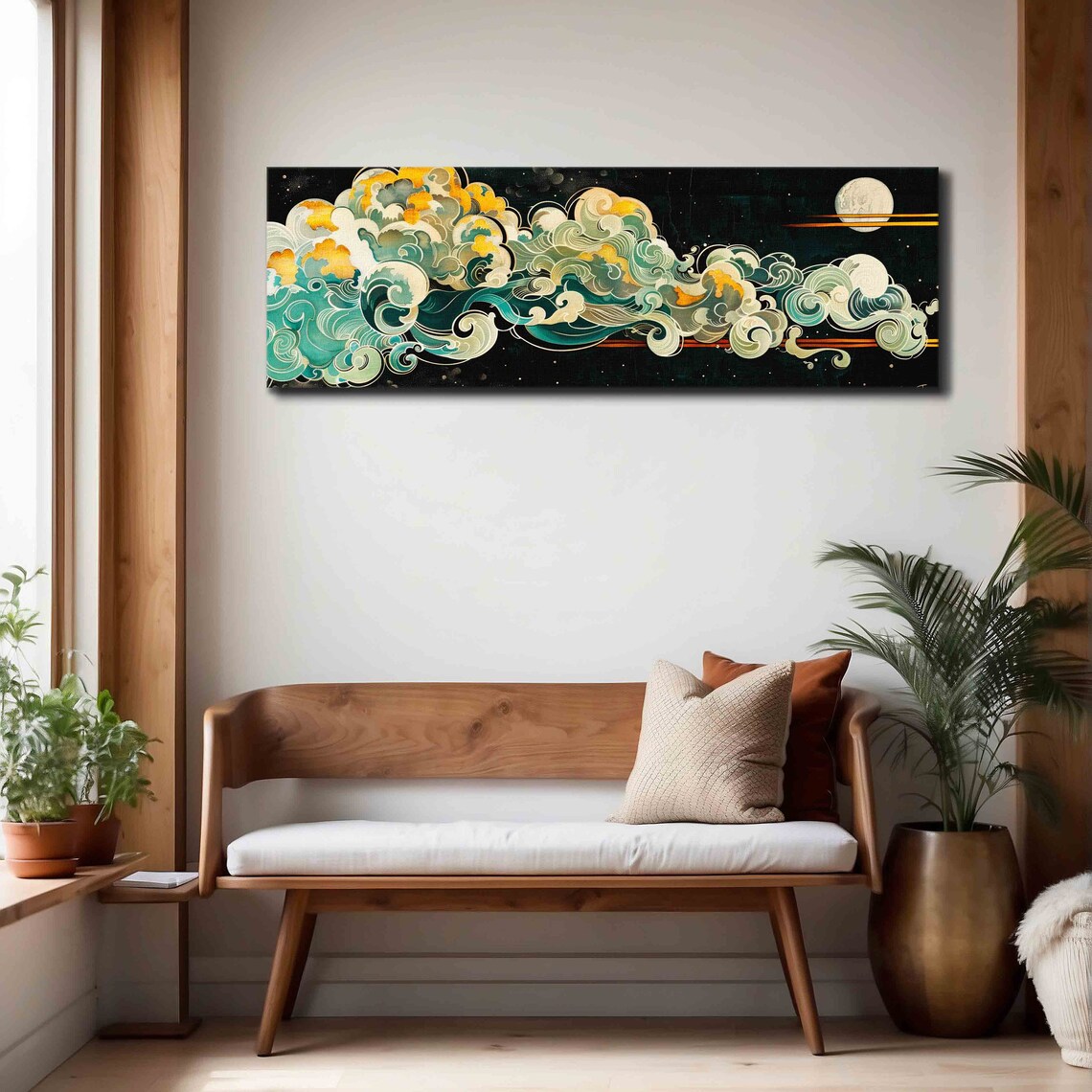 Art Nouveau Cloud Poster, Vintage Moody Panorama - Image 4