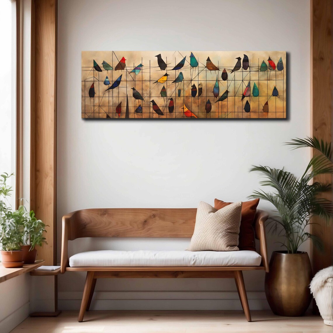Birds On Wire, Mid-Century Modern Wall Art Print - Image 4