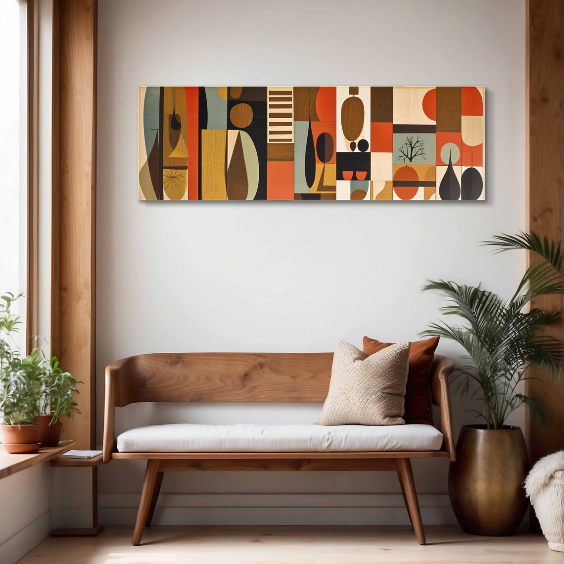 Mid Century Modern Geometric Panoramic Art Print - Image 4