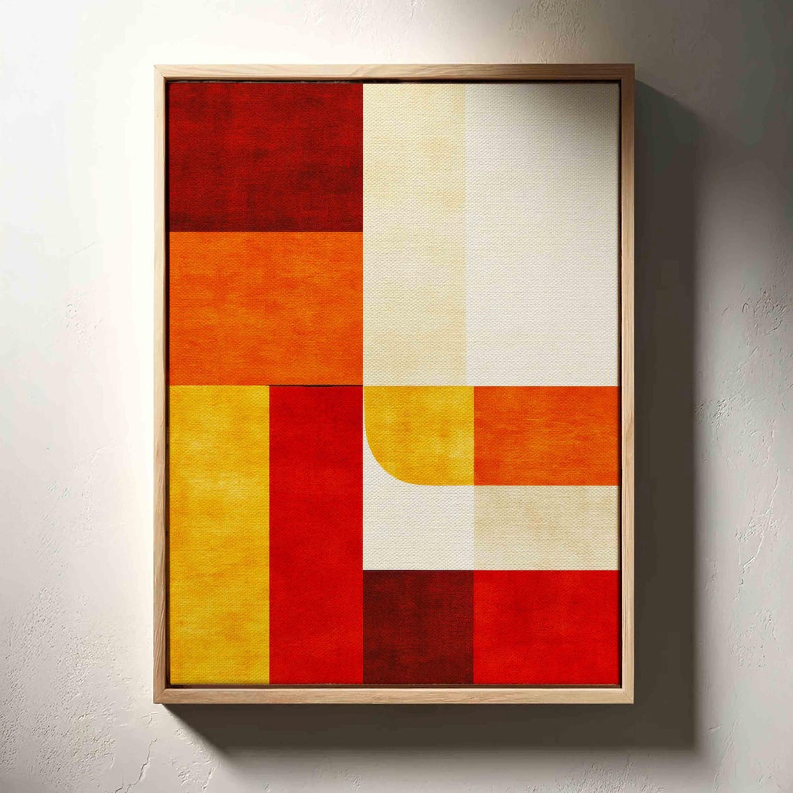 Mid Century Modern Wall Art Framed Abstract Geometric Large Wall Art Ready To Hang Wall Decor Boho Wall Art Modern Wall Art - Image 3