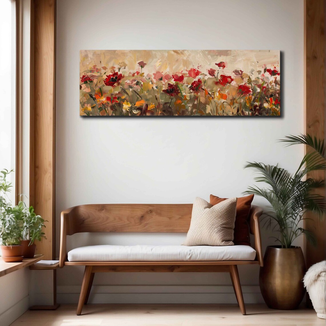 Wildflowers Rose Panoramic Floral Wall Art Print - Image 4