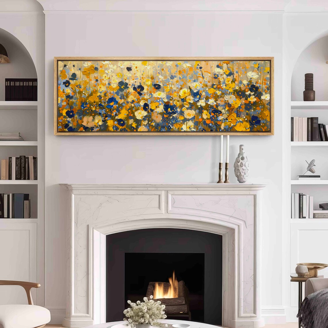 Modern Wildflowers Art Print, Wide Floral Decor - Image 3