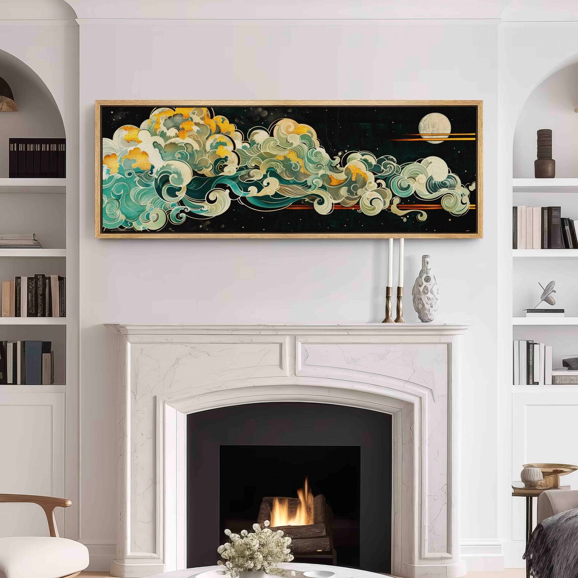 Art Nouveau Cloud Poster, Vintage Moody Panorama - Image 3