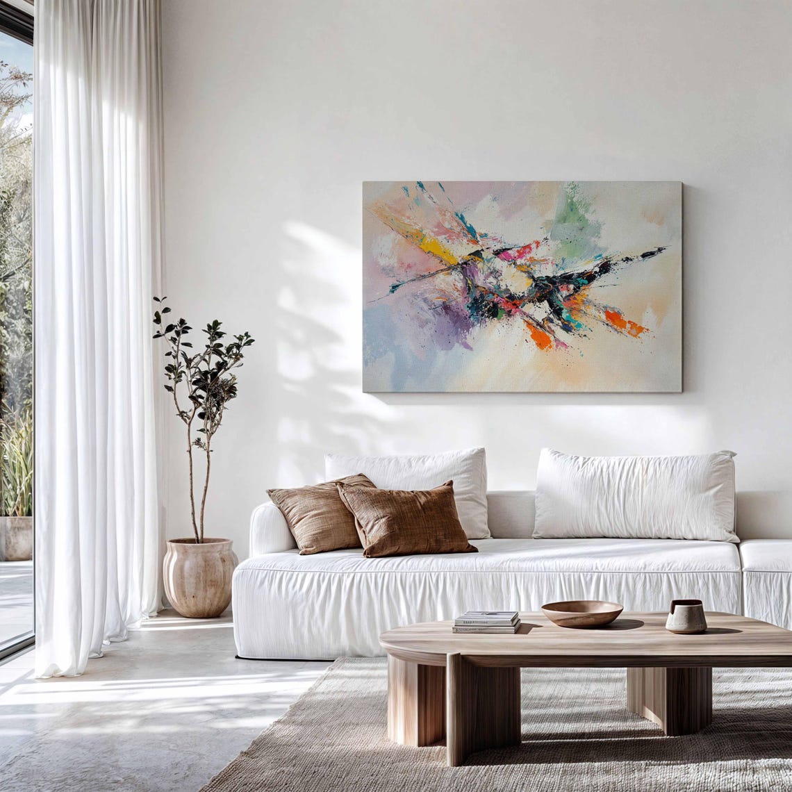 Abstract Bird In Flight Expressive Splatter Colorful Modern Art Print - Image 3