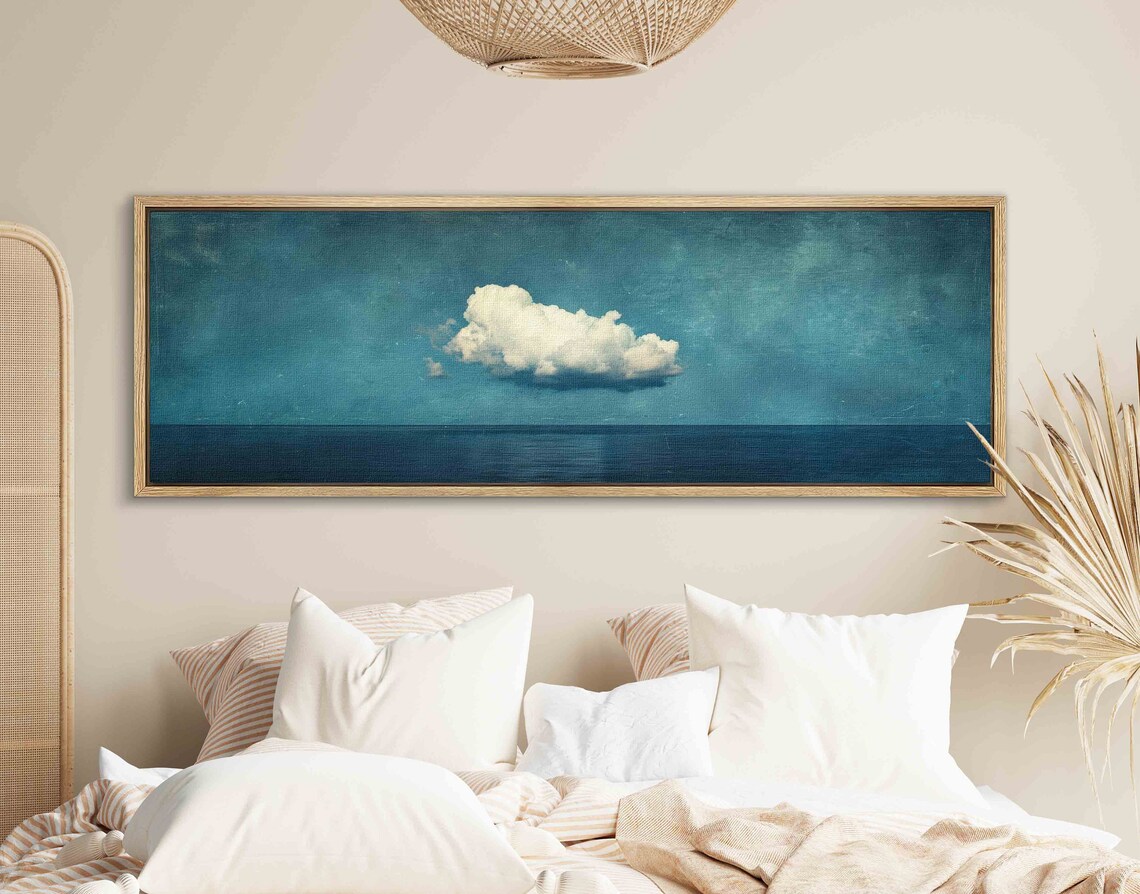 Minimalist Clouds Panorama Art Print, Moody Sky - Image 2