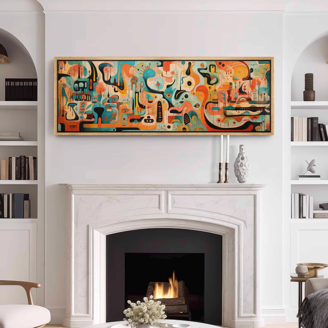 Modern Boho Wall Art, Panoramic Art Print - Image 3