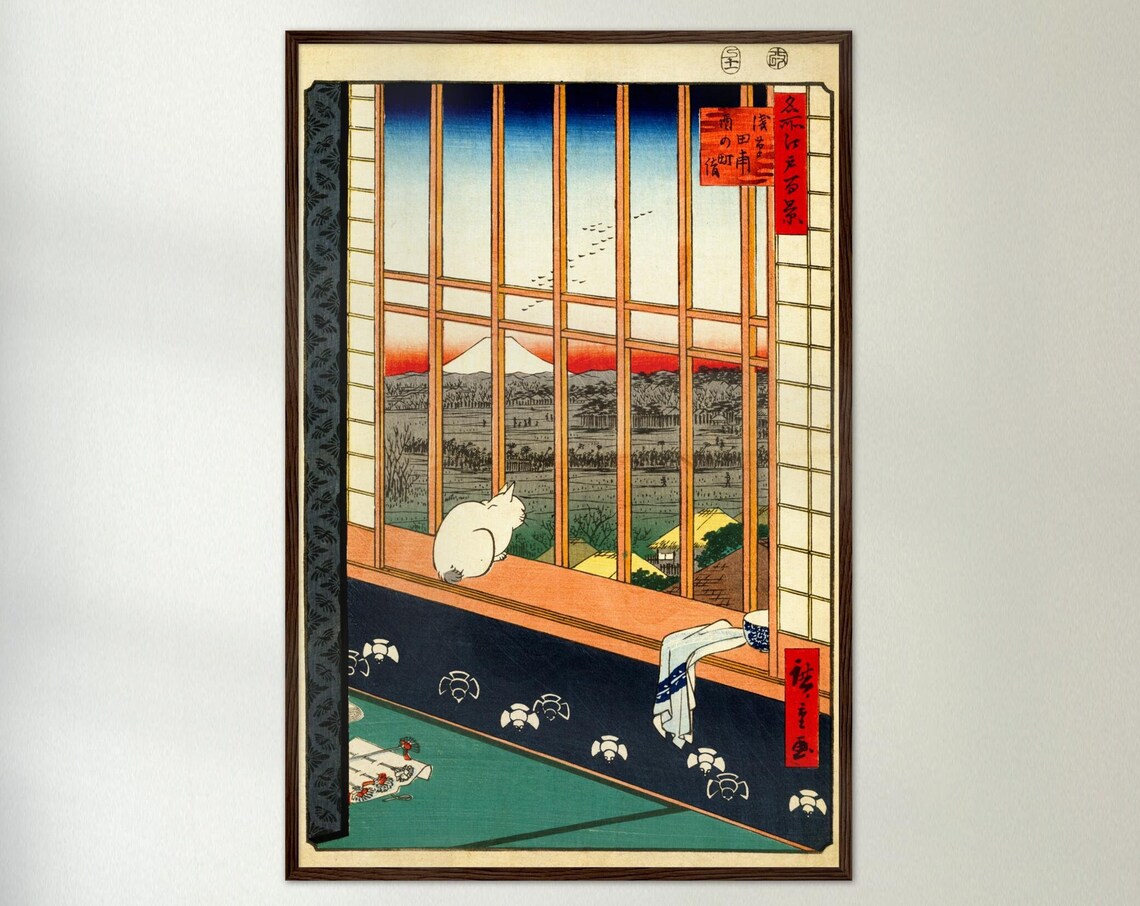 Hiroshige Japanese Woodblock Art, Elegant Wall Decor
