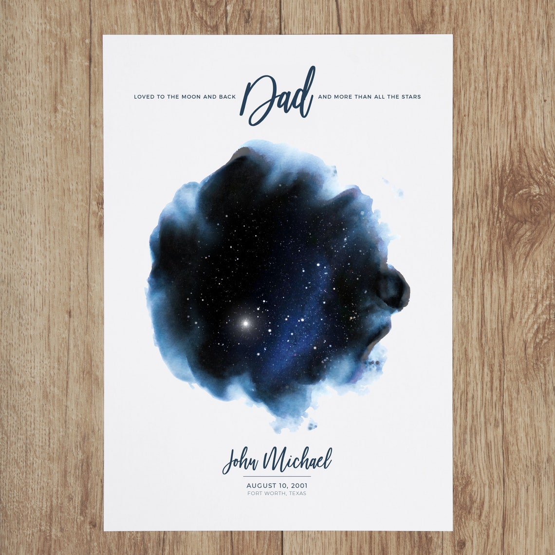 Star Map By Date Poster Print, Gift for Dad - Image 4