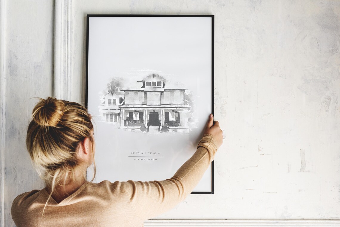 Custom House Portrait Watercolor Home Illustration - Image 3