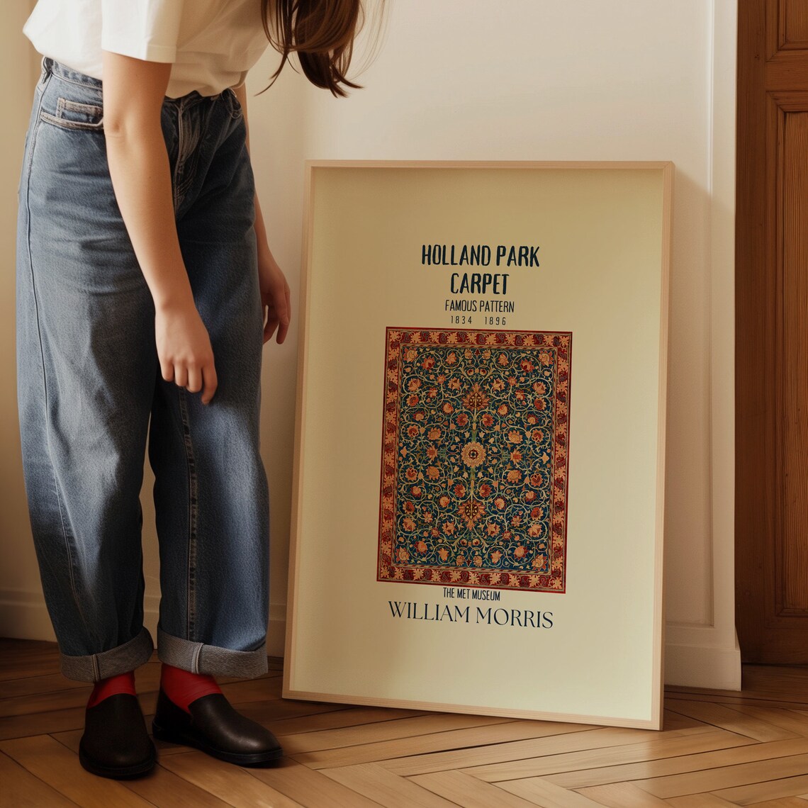 William Morris Holland Park Carpet Ornate Floral Rug Pattern Poster - Image 3