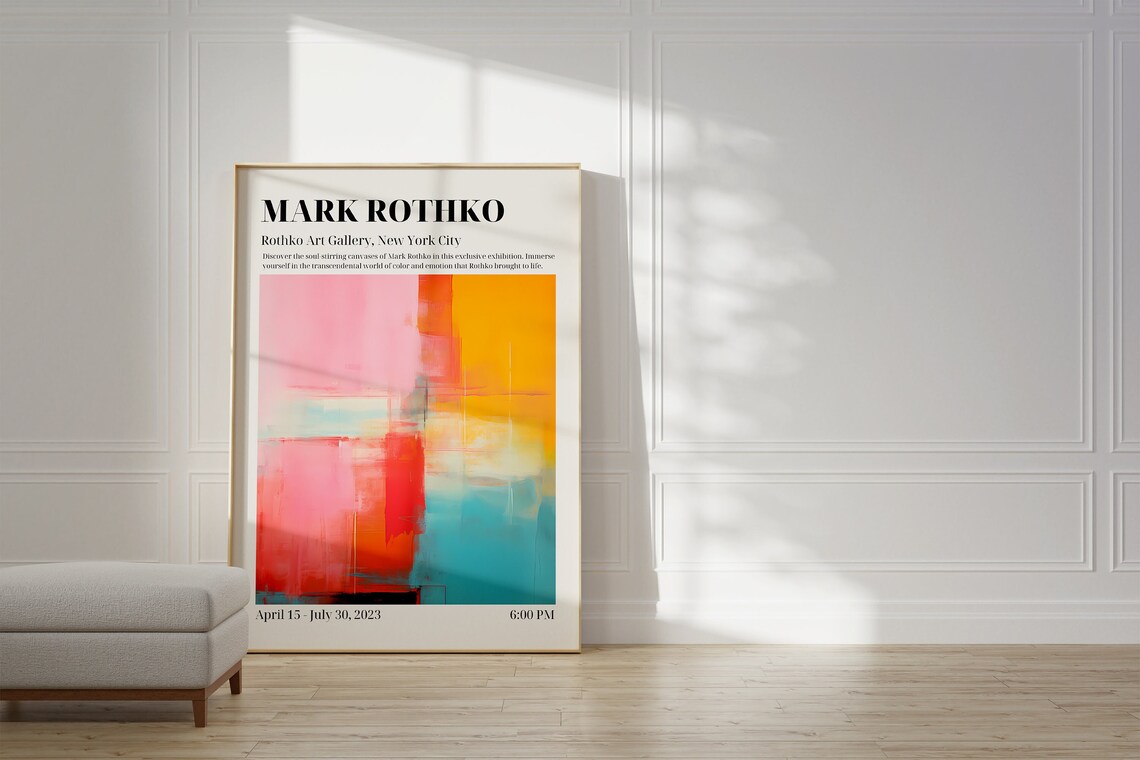 Mark Rothko Exhibition Poster for Living Room Decor