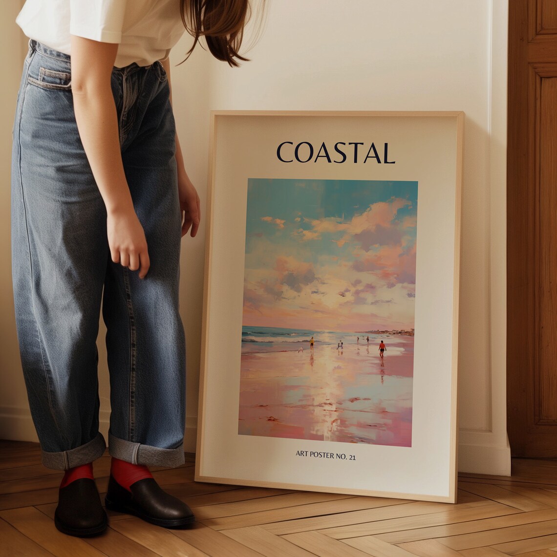 Coastal Beach Sunset Watercolor Painting Beach House Decor Poster - Image 5