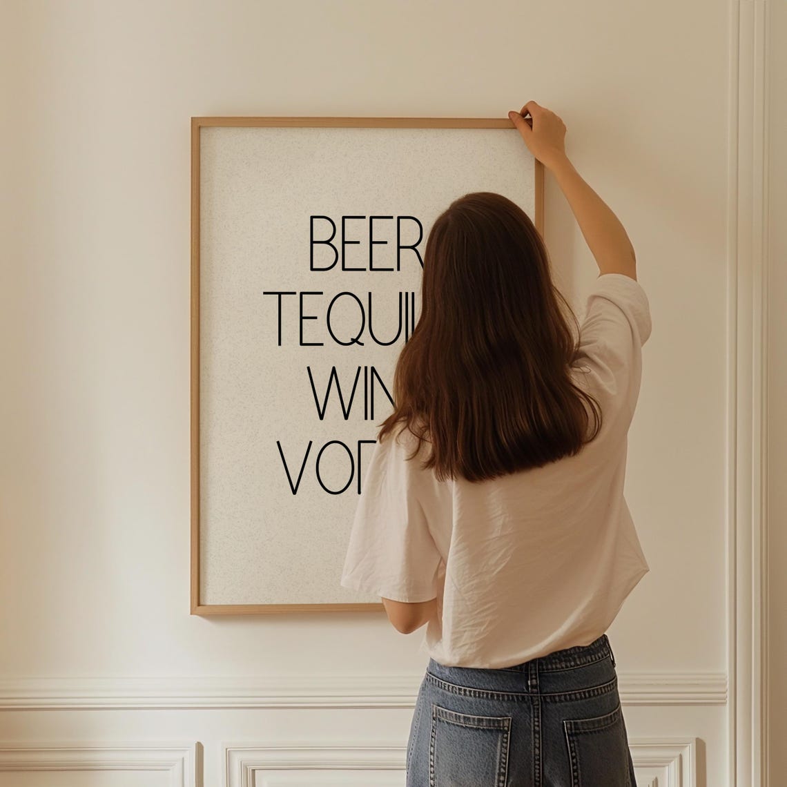 Beer Tequila Wine Vodka Minimalist Drink List Typography Poster - Image 3