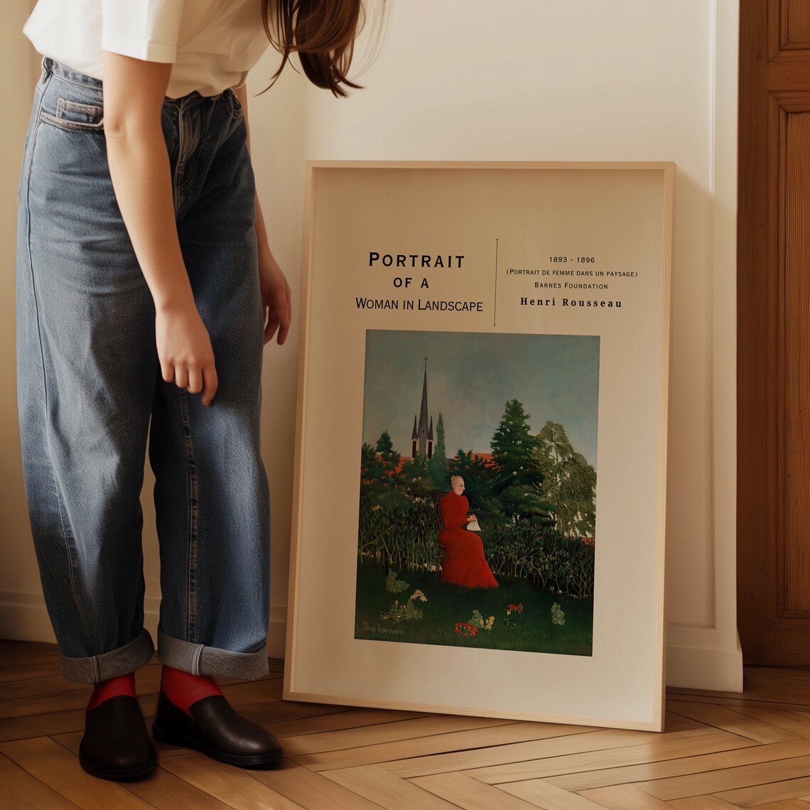 Henri Rousseau Portrait of a Woman in Landscape 1893 Art Poster - Image 4