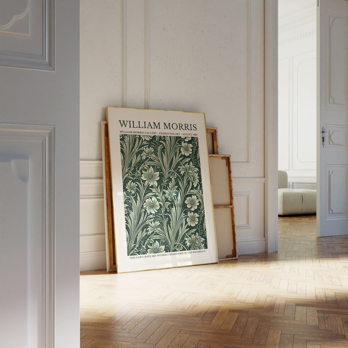 William Morris Green Leafy Floral Gallery Exhibition Art Poster - Image 3