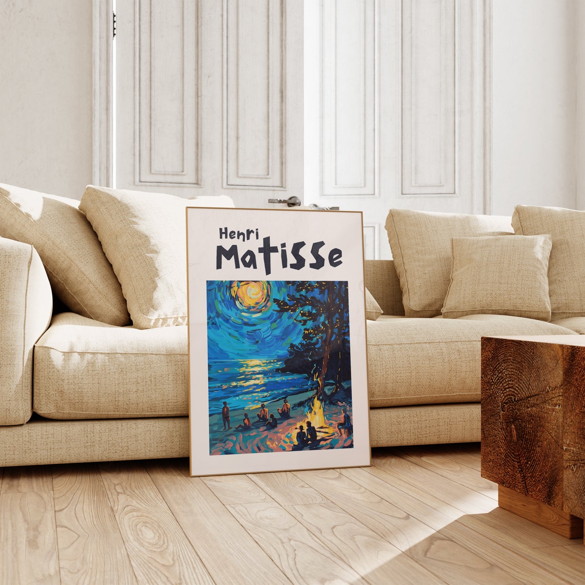 Henri Matisse Starry Night Beach Campfire Friends Under Stars Poster - Image 2