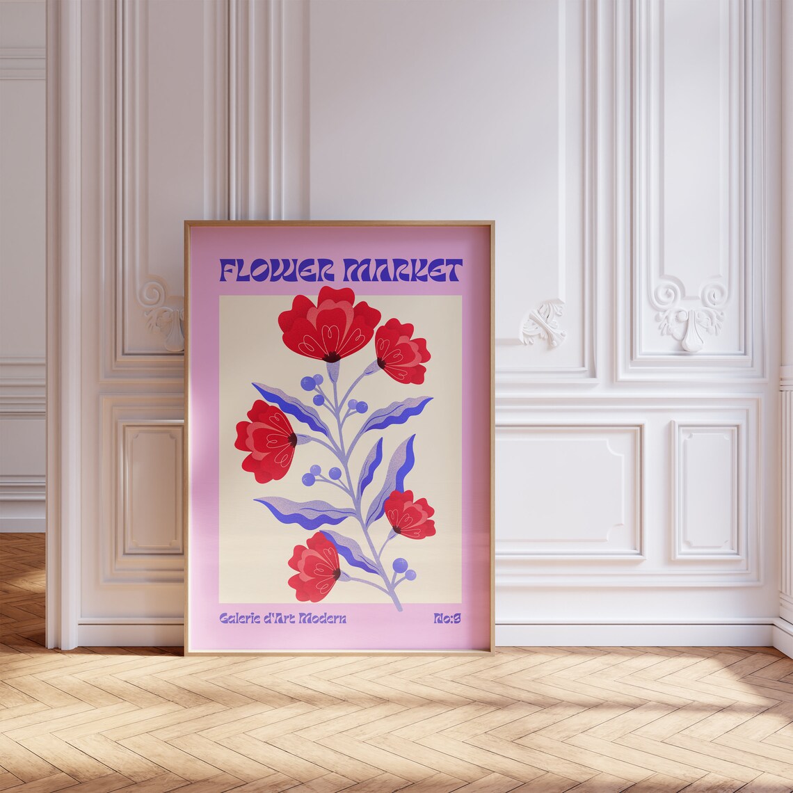 Flower Market Red Bloom Floral No 3 Galerie Modern Art Poster - Image 5