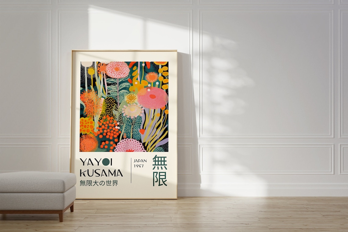 Yayoi Kusama Inspired Japanese Abstract Art Print