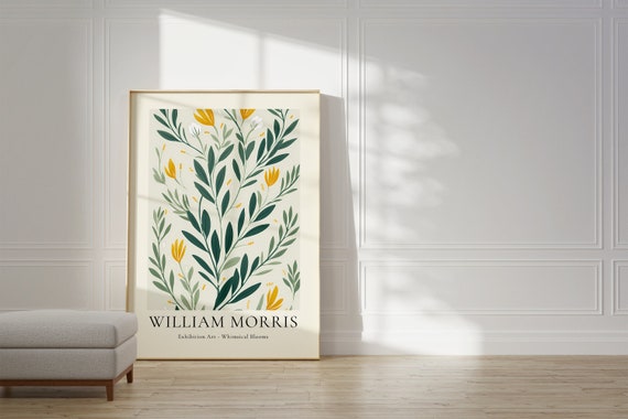 William Morris Flower Market Poster, Mid-Century Decor
