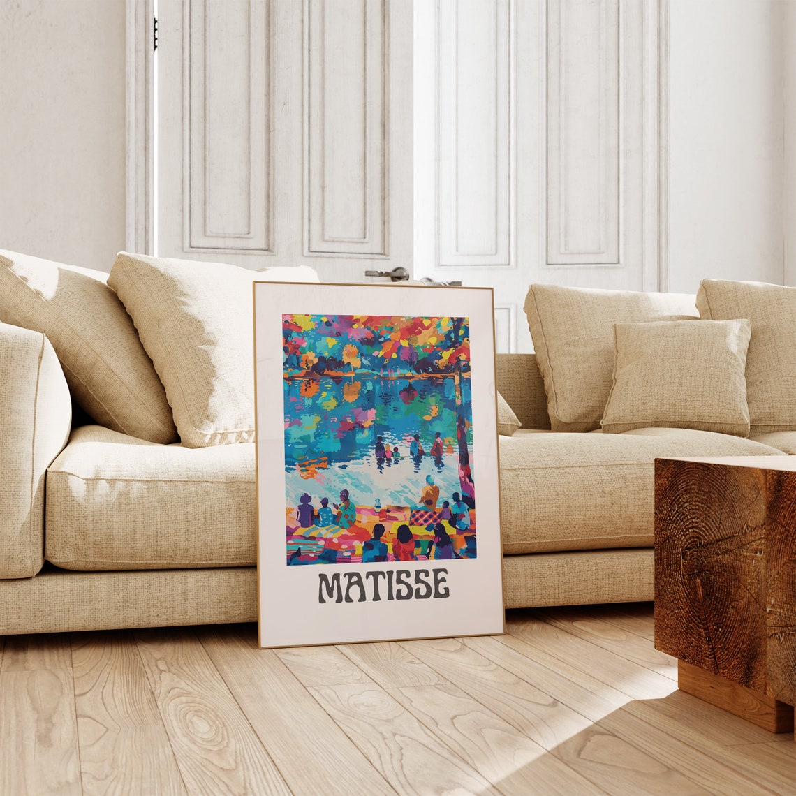Henri Matisse Lakeside Picnic Autumn Trees Bright Colorful Poster - Image 2