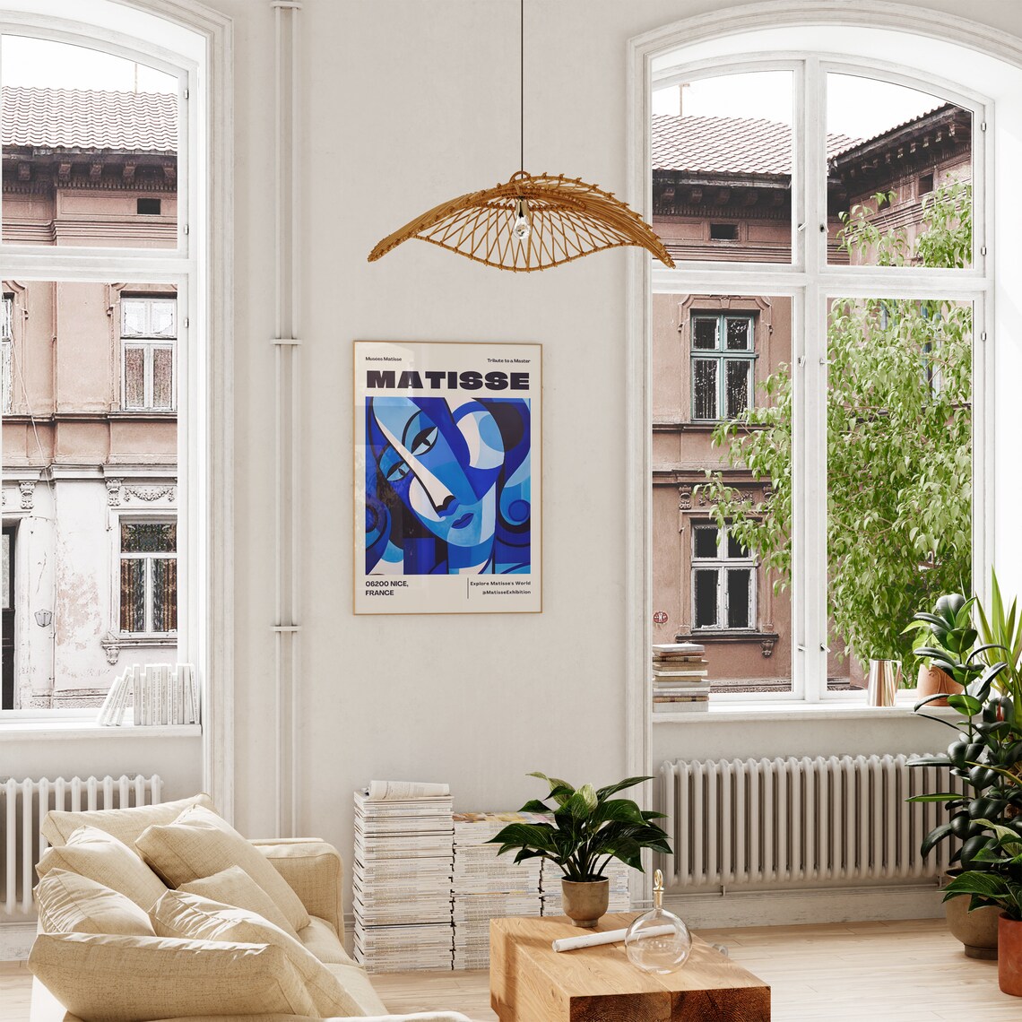 Matisse Nice France Cubist Blue Face Portrait Exhibition Poster - Image 5