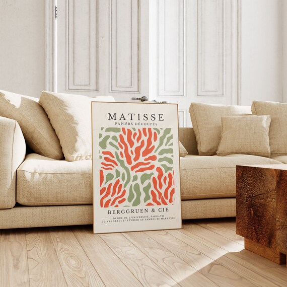 Henri Matisse Coral Green Paper Cutout 1953 Exhibition Poster