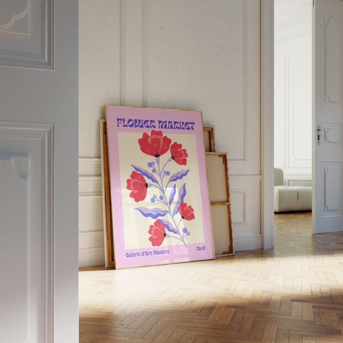 Flower Market Red Bloom Floral No 3 Galerie Modern Art Poster - Image 2