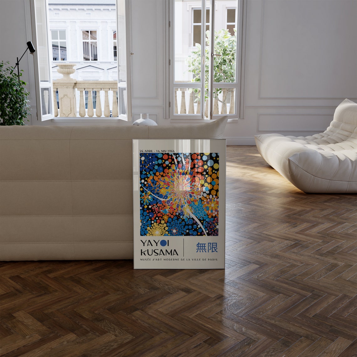 Yayoi Kusama Fireworks Dots 1984 Paris Exhibition Art Poster - Image 2