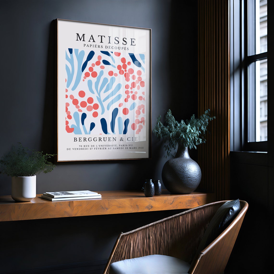 Matisse Papiers Decoupes Coral Dots Blue Seaweed Fun Art Poster - Image 2