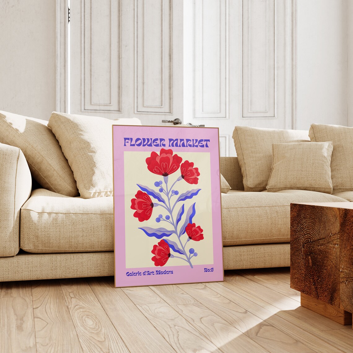 Flower Market Red Bloom Floral No 3 Galerie Modern Art Poster - Image 3