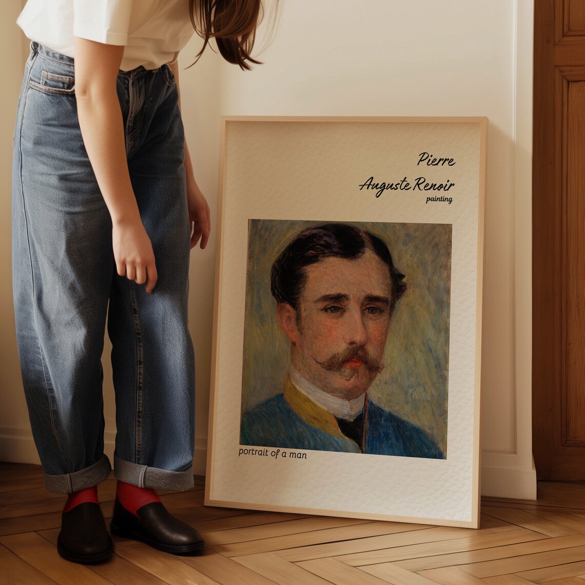 Renoir Portrait of a Man Mustache Impressionist Painting Poster - Image 4