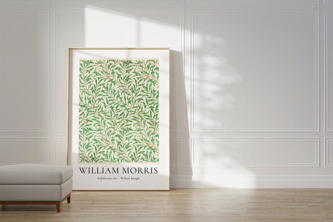 William Morris Willow Bough Branches Green Botanical Art Poster