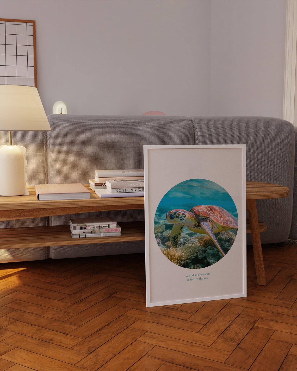 Ocean Wanderer Turtle Poster, Neutral Nautical Decor - Image 3