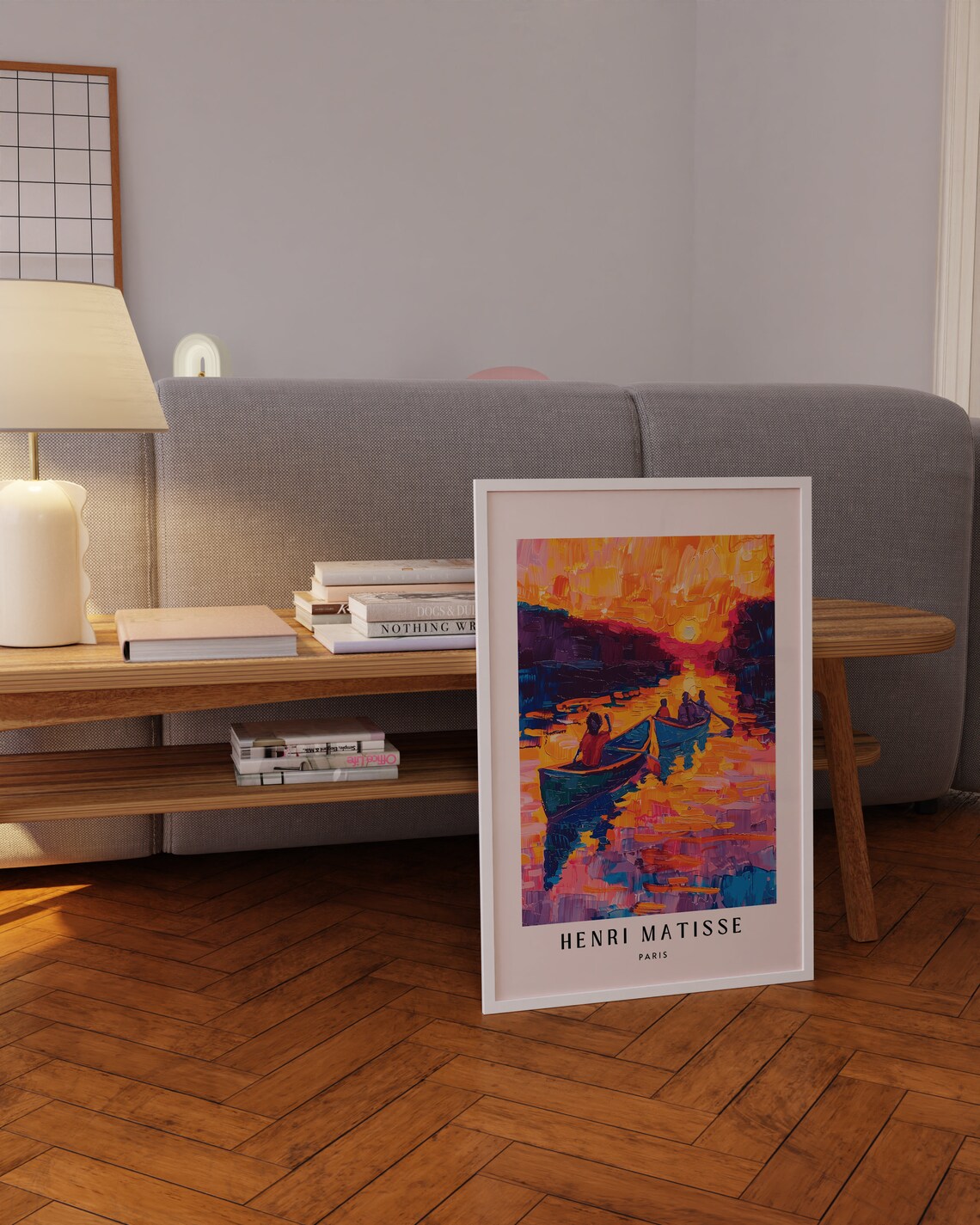 Henri Matisse Paris Canoes Sunset Golden Water Scenic Art Poster - Image 3