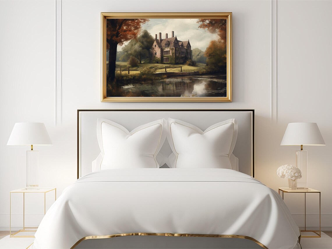 Vintage English Manor House, Antique Country House Art Print - Image 2