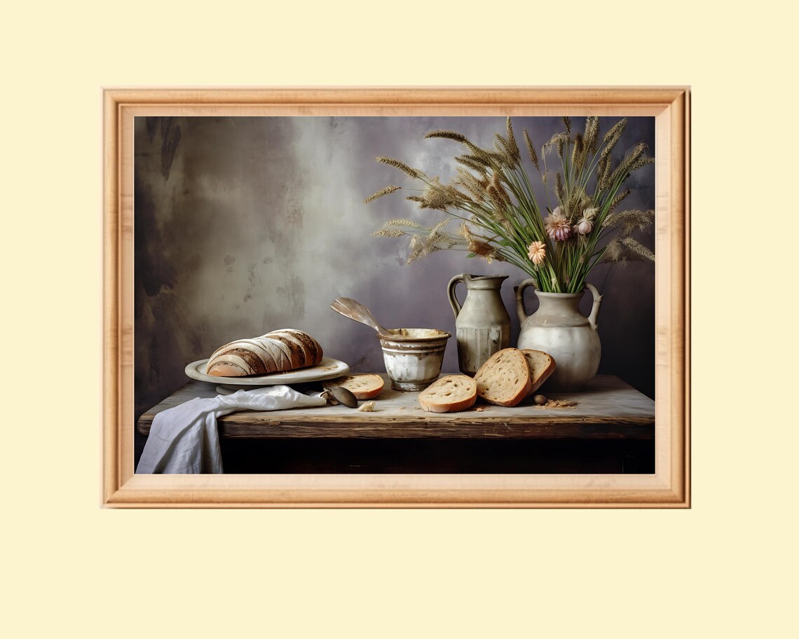 Rustic Kitchen Still Life, Vintage Farmhouse Art Print
