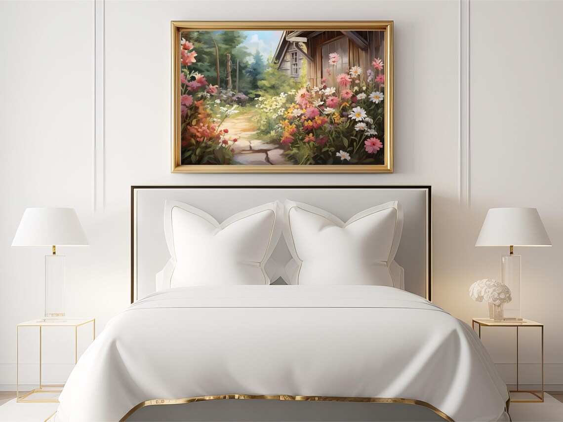 Vintage Country House Summer Garden, Rustic Landscape - Image 2