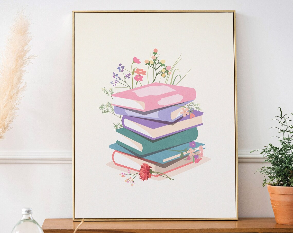 Bookshelf Decor Reading Poster, Kids Room Art Print