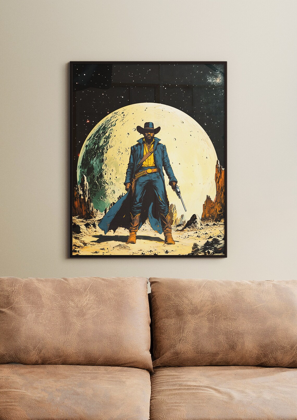 Cosmic Sheriff Retro Futurism Travel Poster - Image 2